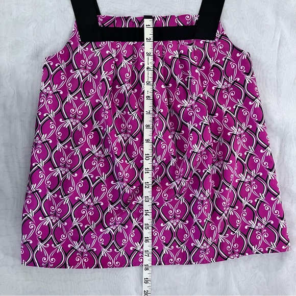 Loft (Ann Taylor) Petite XSP Dressy Geometric Print Grosgrain Ribbon strap tank - Picture 9 of 9